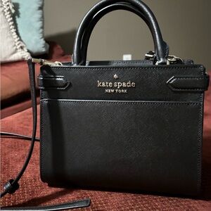 Black Kate Spade staci medium satchel (worn twice)